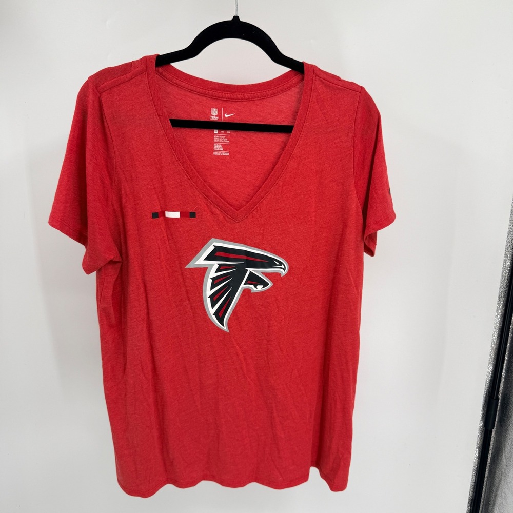 Nike NFL Atlanta Falcons Womens XXL Red‎ Heathered Tri-Blend V-Neck T-Shirt